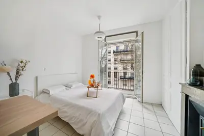 Un ou plusieurs lits dans un hébergement de l'établissement Superbe appartement, Chic et cosy en hypercentre