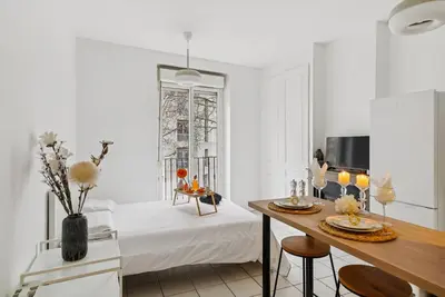 Un ou plusieurs lits dans un hébergement de l'établissement Superbe appartement, Chic et cosy en hypercentre