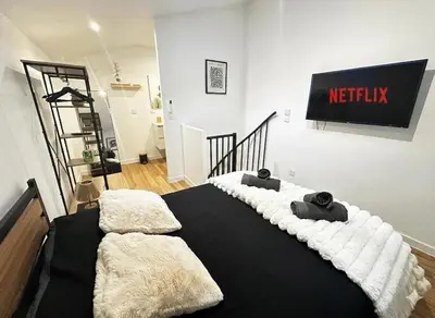 Un ou plusieurs lits dans un hébergement de l'établissement Duplex en hyper centre, calme, accès autonome