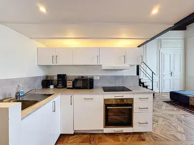 Cuisine ou kitchenette dans l'établissement My home Lyon Presque îles Lassagne Bis