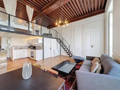 Cuisine ou kitchenette dans l'établissement My home Lyon Presque îles Lassagne Bis