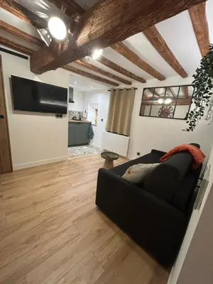 Télévision ou salle de divertissement dans l'établissement La Petite Porte du Bonheur