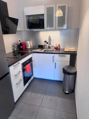 Cuisine ou kitchenette dans l'établissement La Belle échappée