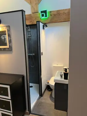 Cuisine ou kitchenette dans l'établissement Gite de la grange