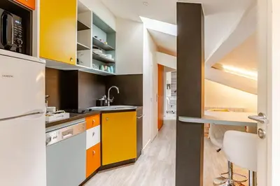 Cuisine ou kitchenette dans l'établissement Cozy and charming accommodation Lyon 1 center