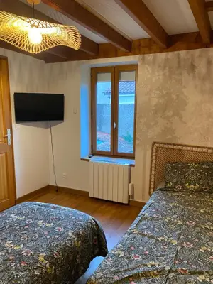 Télévision ou salle de divertissement dans l'établissement Bords du Rhone