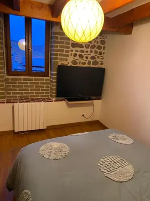 Télévision ou salle de divertissement dans l'établissement Bords du Rhone