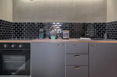 Cuisine ou kitchenette dans l'établissement Loft Industriel & Vintage