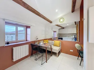 Cuisine ou kitchenette dans l'établissement La suite signature