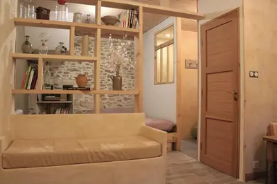 Coin salon dans l'établissement Studio rénové dans le Château des Tours