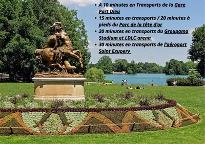 Jardin de l'établissement Magnifique T3 avec terrasse secteur Charpennes