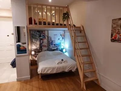 Un ou plusieurs lits dans un hébergement de l'établissement Cozy, fully renovated, ideally located