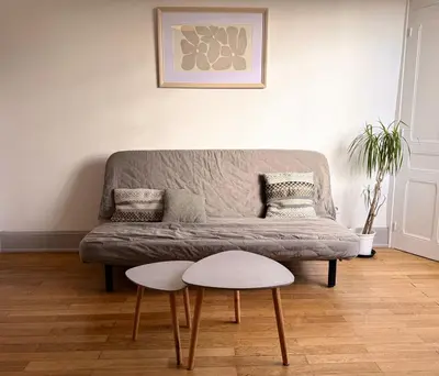 Coin salon dans l'établissement Le Vert Luizet - Lumineux, Wifi, TV connectée