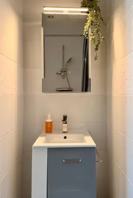 Salle de bains dans l'établissement Le Vert Luizet - Lumineux, Wifi, TV connectée