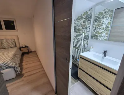 Salle de bains dans l'établissement Studio2 cosy indépendant calme proche Lyon