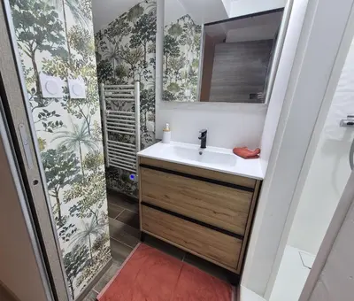 Un ou plusieurs lits dans un hébergement de l'établissement Studio2 cosy indépendant calme proche Lyon