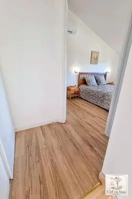 Un ou plusieurs lits dans un hébergement de l'établissement Parenthèse en Dombes Maison au calme avec jardin
