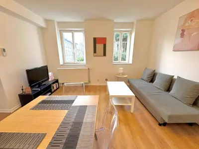 Télévision ou salle de divertissement dans l'établissement Spacious 1 bedroom apartment - Free parking around