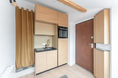Cuisine ou kitchenette dans l'établissement Le Petit Canut - T1 sous les toits avec vue