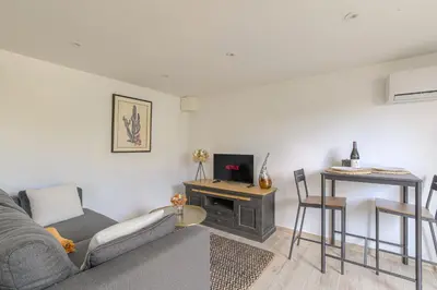 Télévision ou salle de divertissement dans l'établissement Appartement l'Atelier Les écrins de corbas