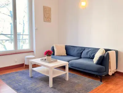Coin salon dans l'établissement Le 188 · Wifi, Lumineux, Cosy