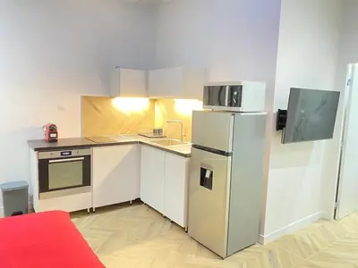 Cuisine ou kitchenette dans l'établissement La voute des sens