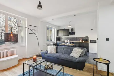 Cuisine ou kitchenette dans l'établissement Superbe Appartement T3 - Cosy & Spacieux - Lyon 6e, Brotteaux