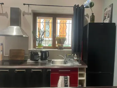 Cuisine ou kitchenette dans l'établissement Le Charles IX