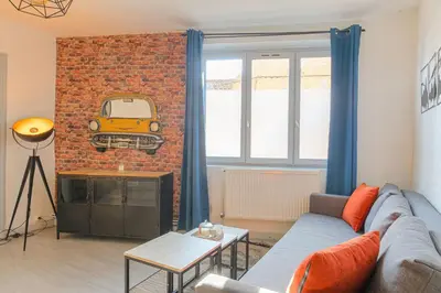 Coin salon dans l'établissement Appartement business proche gare, Wifi fibre