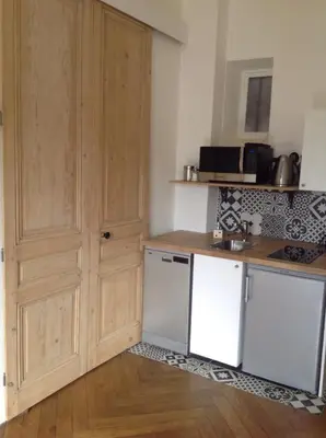Cuisine ou kitchenette dans l'établissement Cocon au pied de la Croix Rousse