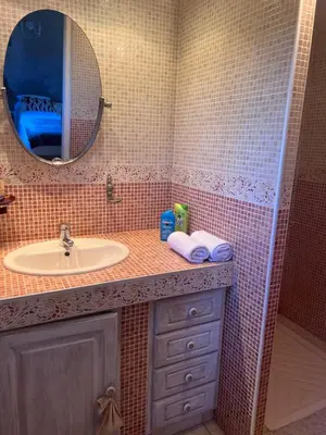 Salle de bains dans l'établissement Villa Chapulay