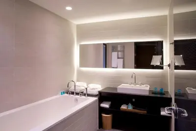 Salle de bains dans l'établissement La Pyramide - Maison Henriroux
