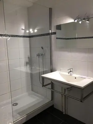 Salle de bains dans l'établissement Hôtel Au Val De Saône Free Parking