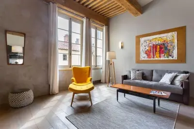 Coin salon dans l'établissement Pearl - Furnished apartment - Downtown Lyon