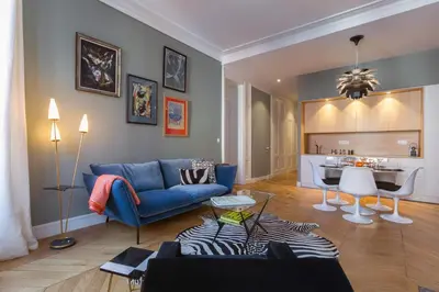 Coin salon dans l'établissement Confort - Furnished apartment - Downtown Lyon