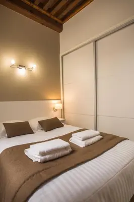 Un ou plusieurs lits dans un hébergement de l'établissement Lyon Cosy Stay