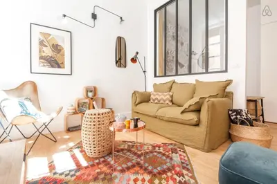 Coin salon dans l'établissement GuestReady - Bohemian and Chic Studio Vieux Lyon