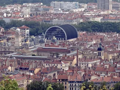Vue générale sur Lyon ou vue de la ville depuis le B&B/chambre d'hôtes