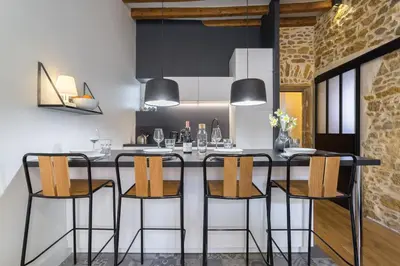 Cuisine ou kitchenette dans l'établissement La Suite Boissac - Cœur de Lyon - Bellecour