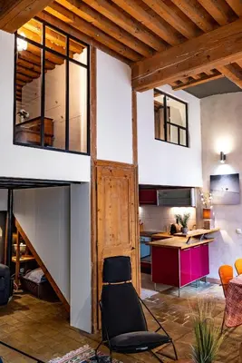 Cuisine ou kitchenette dans l'établissement Loft coeur du Vieux Lyon
