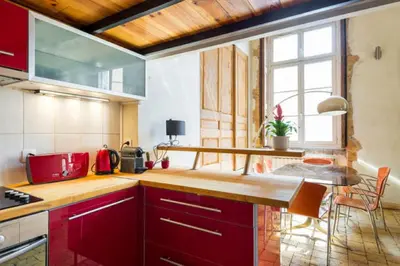 Cuisine ou kitchenette dans l'établissement Loft coeur du Vieux Lyon