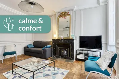 Coin salon dans l'établissement Appartement Saint Jean