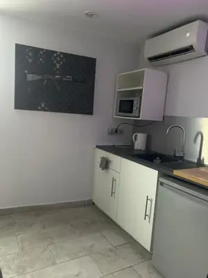 Cuisine ou kitchenette dans l'établissement Le Studio de Lucie