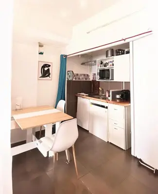 Cuisine ou kitchenette dans l'établissement Charming studio Bellecour quiet ideal situation