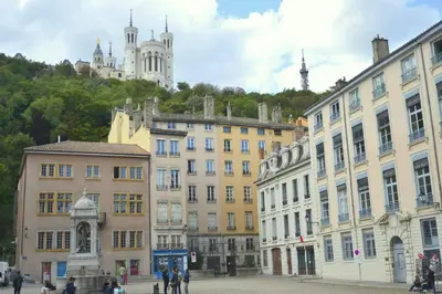 Vue générale sur Lyon ou vue de la ville depuis l'appartement