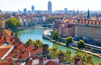 Vue générale sur Lyon ou vue de la ville depuis l'appartement