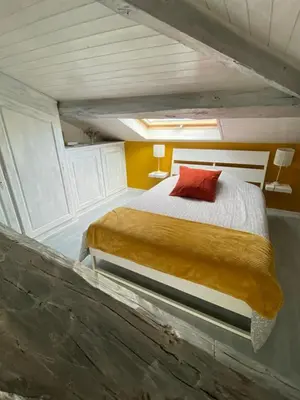 Un ou plusieurs lits dans un hébergement de l'établissement B&B Insolite entre Lyon et aéroport