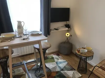 Coin salon dans l'établissement La Suite de Léon appartement D - Lyon Garibaldi