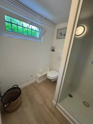 Salle de bains dans l'établissement Gites de Frans