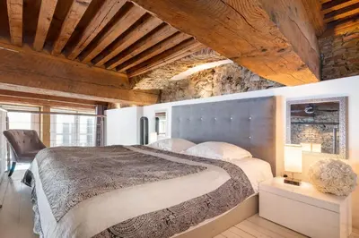 Un ou plusieurs lits dans un hébergement de l'établissement Le Carré Mercière , Appartements de Luxe au cœur de Lyon, Loft